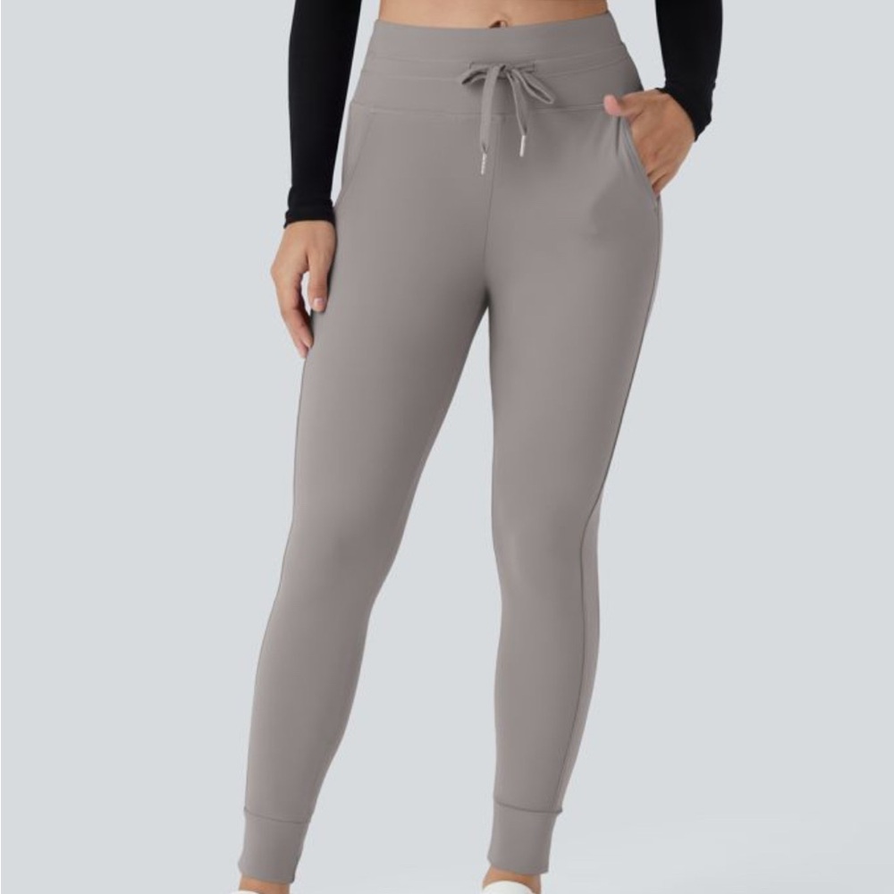 Halara Softlyzero High Waisted Drawstring Side Pocket Plain Full Length Joggers
